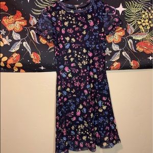 Black Multi Color Floral dress -xs